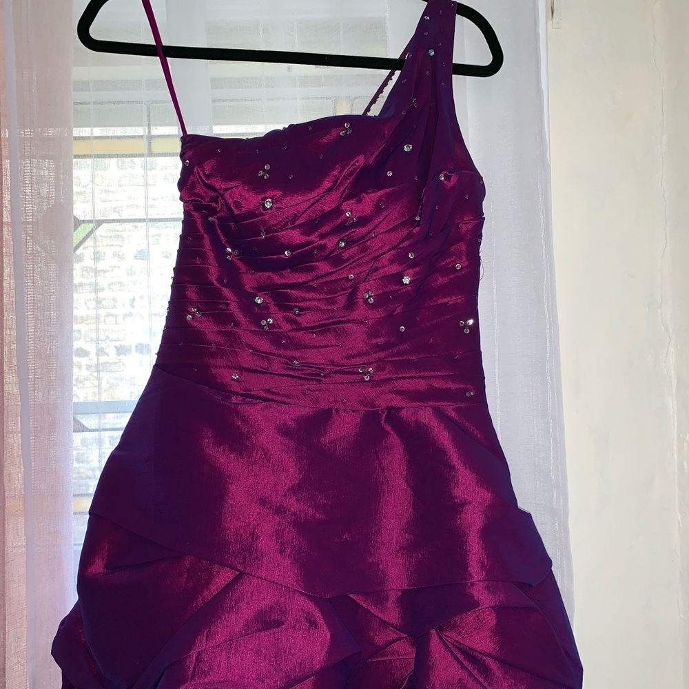 Perfectly purple “May Queen” couture dress.